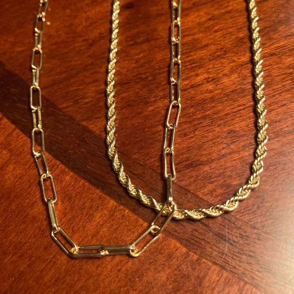 Set of Baublebar Short Goldtone Necklaces